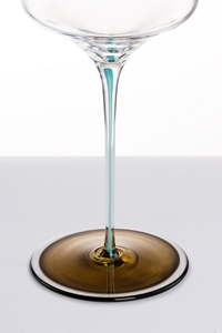 INK Olive Green Wine Glass Stem & Base Detail